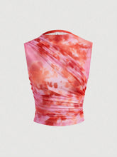 AZ Tie Dye Ruched Tank Top shein